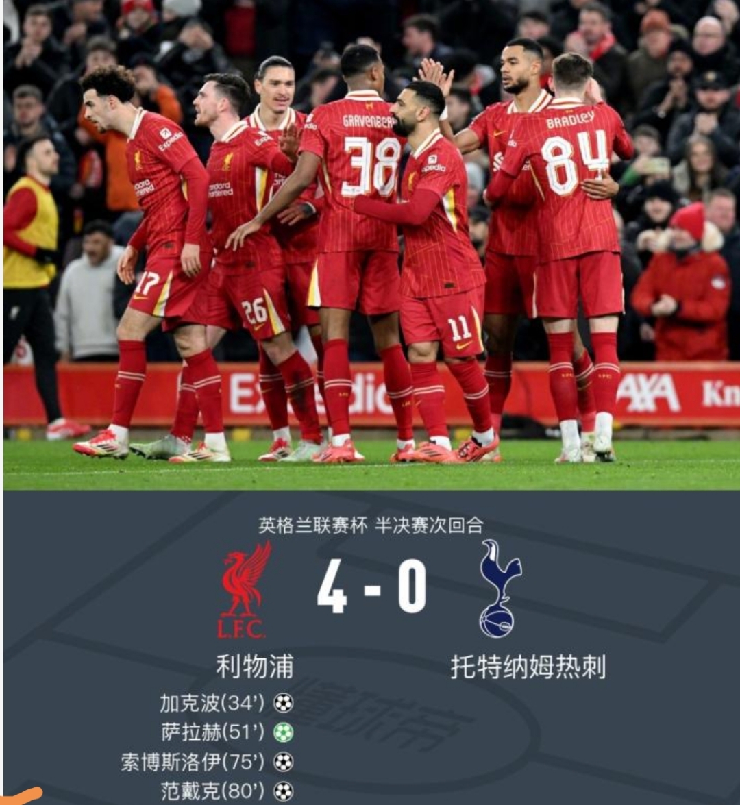 利物浦力克对手，晋级前景一片明朗